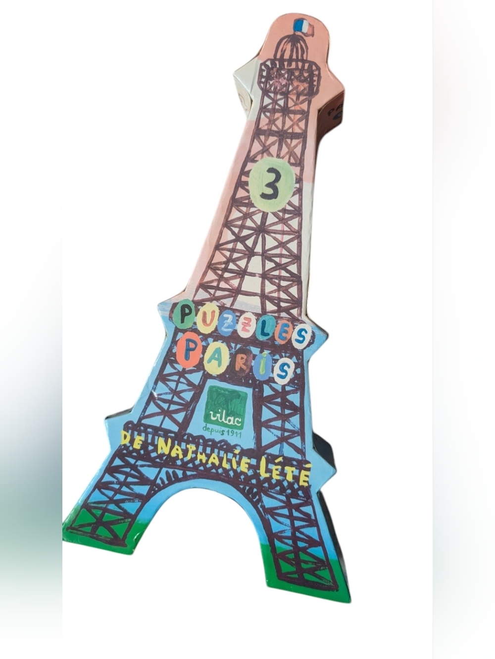 Vilac x Nathalie Lété Paris Wooden Puzzle Set Anthropologie‎ Eiffel Tower RARE